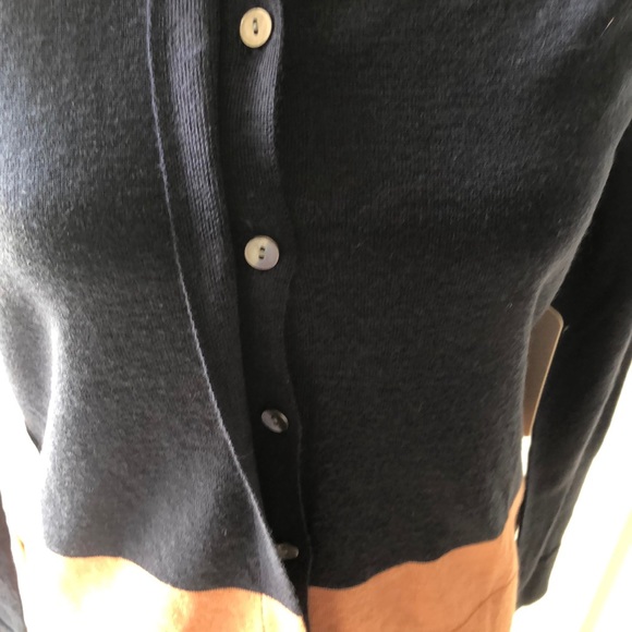 Stitch Fix 41 Hawthorn Button-up 2 toned color block cardigan Women’s NWT - Picture 5 of 8